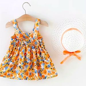 Girl floral dress with hat